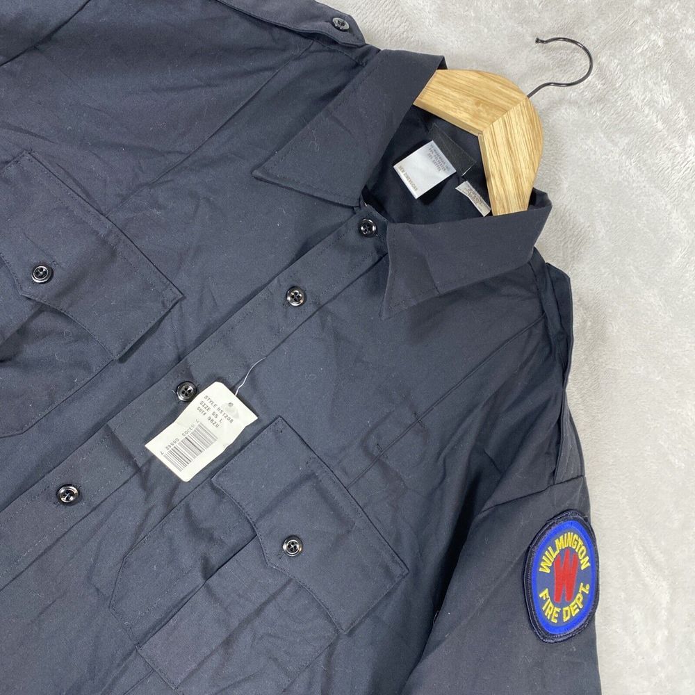 "THE FORCE" NEW W/TAG Navy Blue Uniform Short Sleeves Wilmington Fire Dept Patch